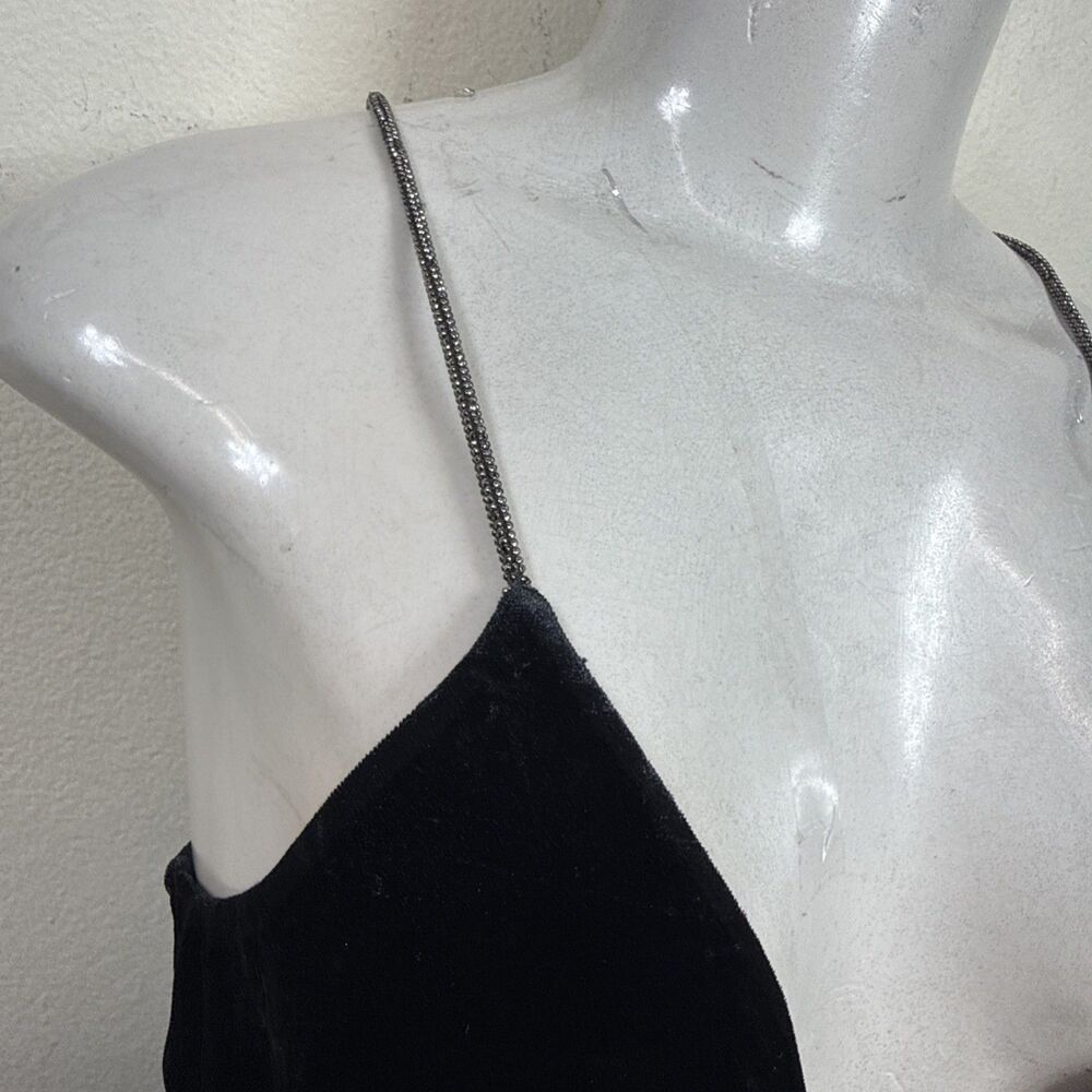 (Q1) ZARA VELVET JUMPSUIT WITH RHINESTONE STRAPS, size S - Picture 12 of 16